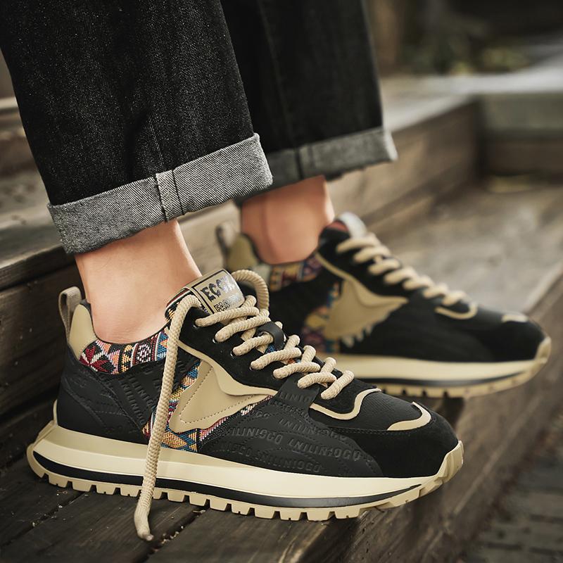 Hot Selling Beige Men's Casual Sneaker Fashion Patchwork Designer Shoes Men Low-cut Comfortable Chunky Sneaker Men Leisure Shoes