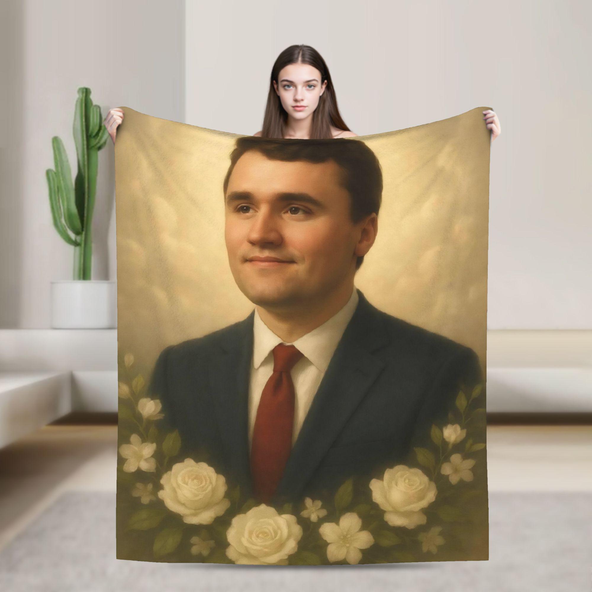 

Charlie Kirk Angelic Advocate Blankets Travel Flannel Throw Blanket For Couch Bed Warm Custom Quality Bedspread Birthday Gift 75x90cm