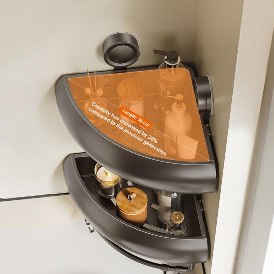 Suction Cup Shower Caddy Rustproof Space Aluminum Corner Shelf with Raised