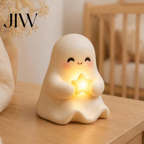 Halloween Party Atmosphere Light Cute Up Ghost Decoration, Small Statue Night Light, Indoor Tabletop Resin Table Decoration for Indoor, Kitchen Tiered