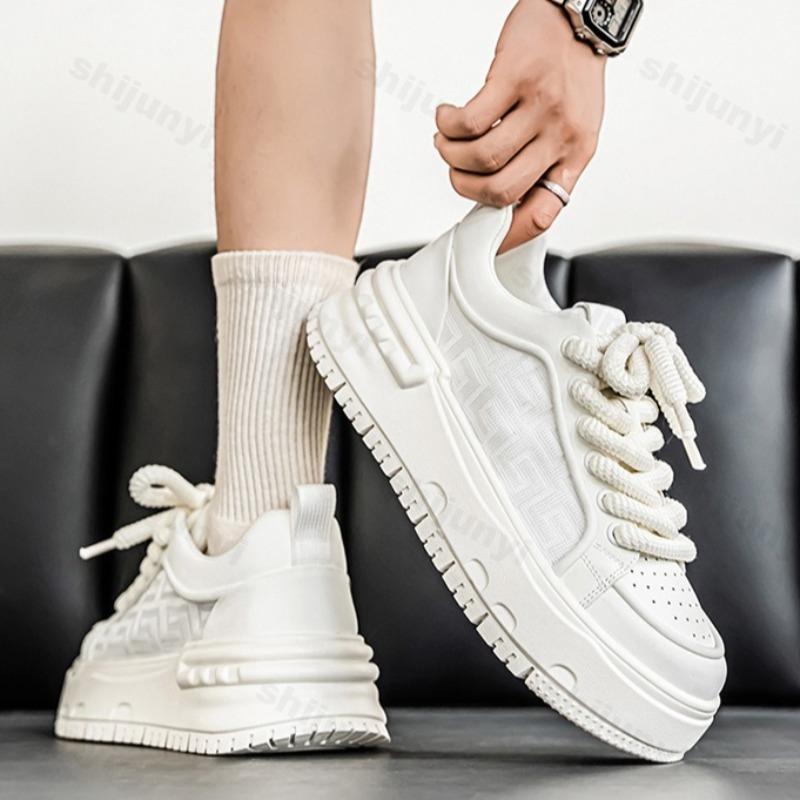 Fashion Men's Fashion Casual Shoes 2025 Spring New Mesh Breathable Comfortable Thick Sole Sports Shoes Versatile Low Top Chunky sneakers