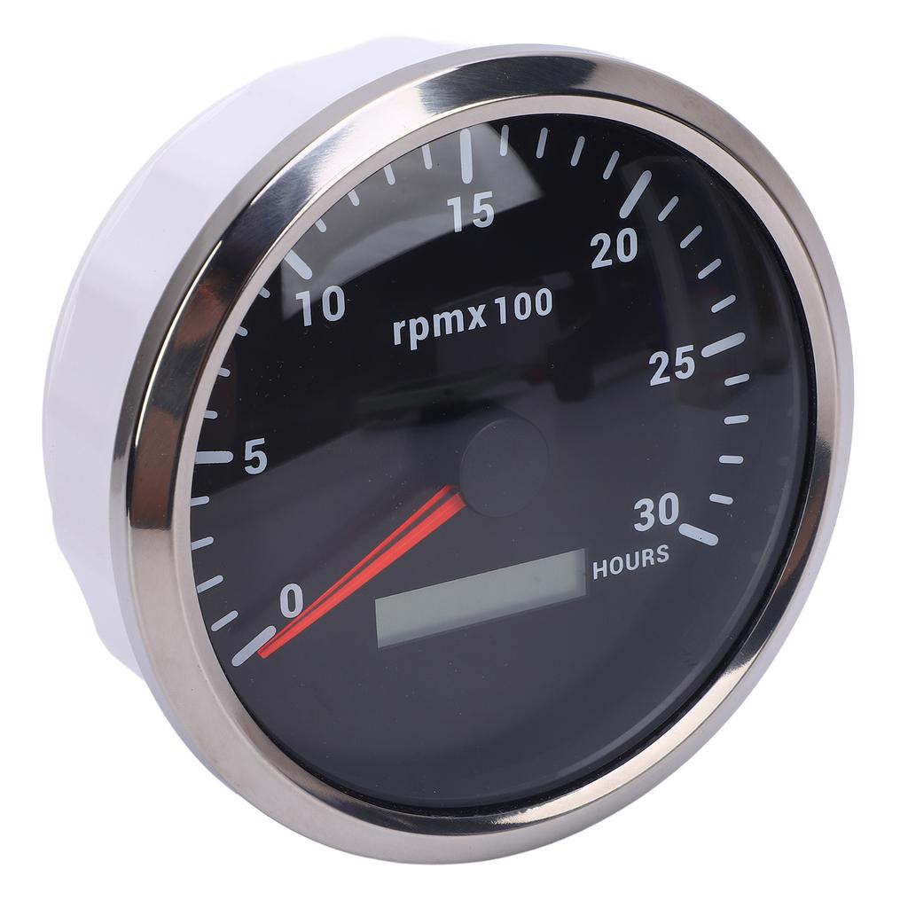110mm 4 3 8in Tachometer 7 Color Backlight DC 9 32V 3000RPM Gauge with Hour Meter for Car Yacht RV Boat Truck Black
