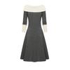 Europe, America, Autumn and Winter Fashion Women's Dress with Long Sleeves and A Shoulder.