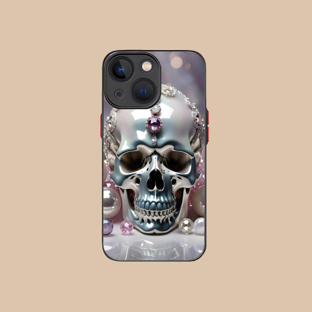 Silver Skull Silicone Mobile Phone Case for iPhone 17 16 15 14 13 12 11 X XR XS Air Pro Max Plus Mini Colorful Cover