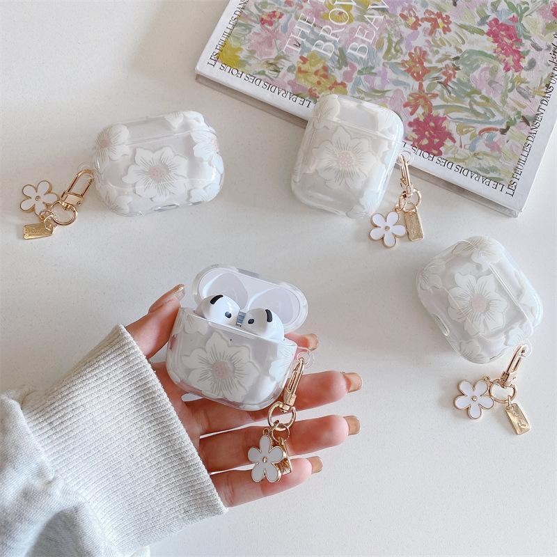 Korean Glitter Flowers Are Suitable for AirPods 1 Generation Protective Cover 1st Generation 1st Generation Pro1 Apple Bluetooth Headset Case Niche