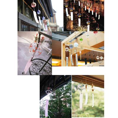 1 campana de viento japonesa, hecha a mano, de cristal, para decoración del hogar y la oficina.