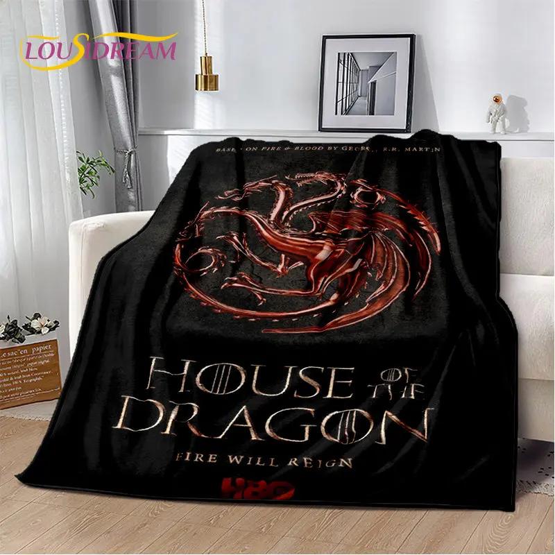 House of The Dragon TV-Film Weiche Plüschdecke, Flanelldecke Überwurfdecke für Wohnzimmer Schlafzimmer Bett Sofa Picknickdecke Kinder