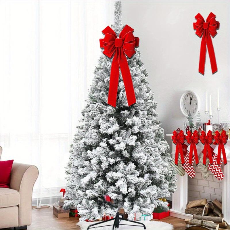 1pc, Red Christmas Bow Outdoor Decoration, Santa Hat Bow, Velvet Garland Bow for Front Door Decor, Room Decoration Party Decoration Christmas Ornament