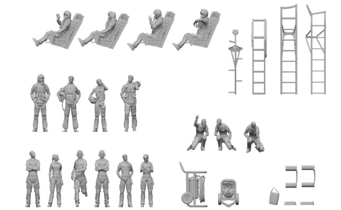 

HMA USAF Pilot Ground Crew Set Resin Kit 1/144 & M3-113 (Person)
