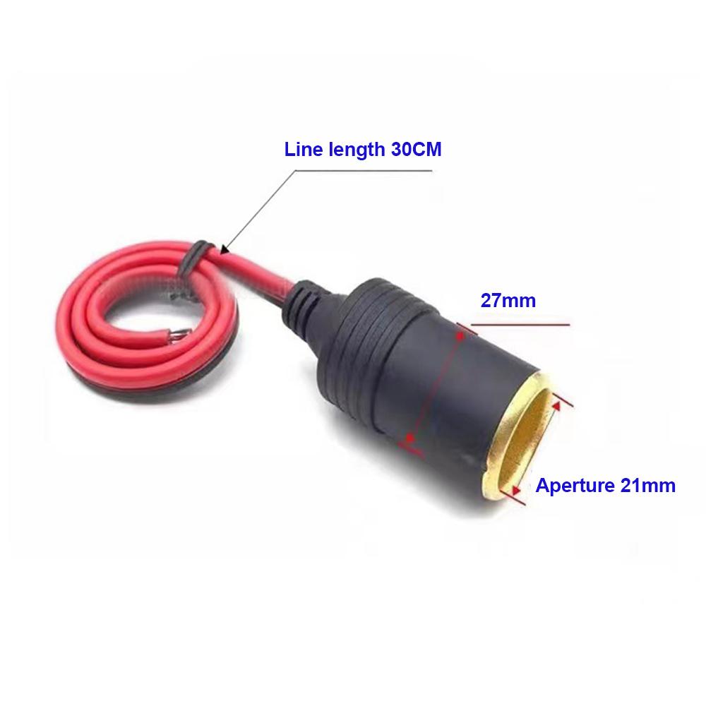 10A/15A/20A Maksimum 200W Araç Montajlı Çakmaklık Şarj Cihazı Dişi Soket Fiş 30cm Kablo Bağlantı Adaptörü ile Evrensel 12V