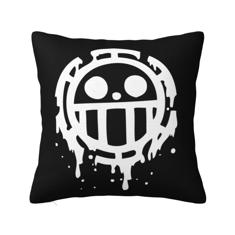 Custom Modern One Pieces Luffy Anime Cushion Cover for Sofa Soft Pirate Skull Manga Pillow Case