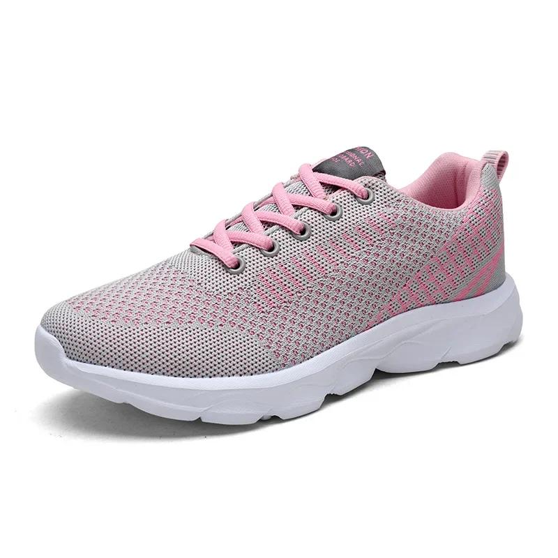 

Women Fashion Lightweight Casual Sneakers Flying Weaving Four Seasons Running Shoes Ladies Comfortable Non-Slip Jogging Shoes 35
