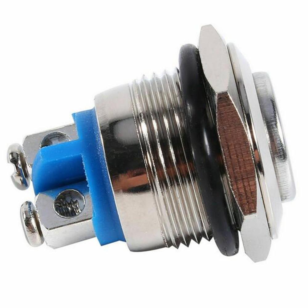 30 AMP METAL MOMENTARY WATERPROOF SWITCH 12V16mm 5/8 HORN STARTER NITROUS BUTTON