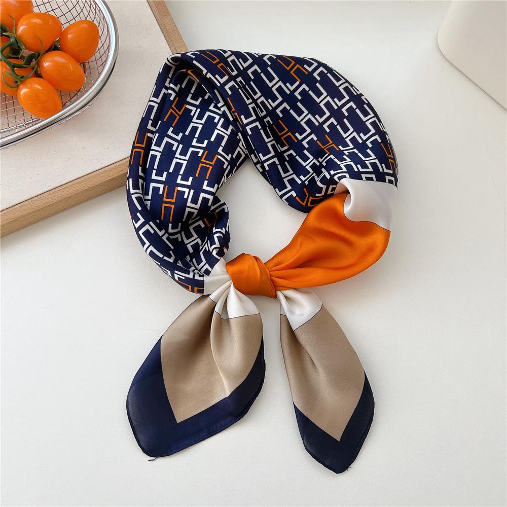 70*70cm New Luxury Square Scarf Silk Scarves Women Neck Hair Tie Band Hijab Kerchief Head Headband Smooth Bandana Female Foulard