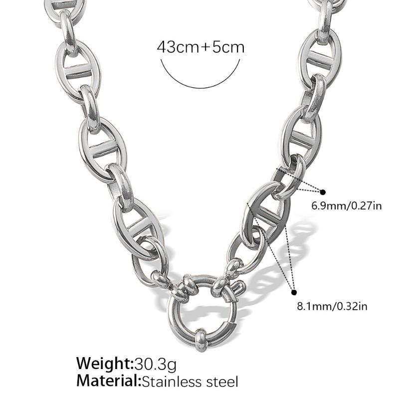 

Meier Street punk style men s and women s pig nose necklace bracelet exaggerated hip hop necklace bracelet