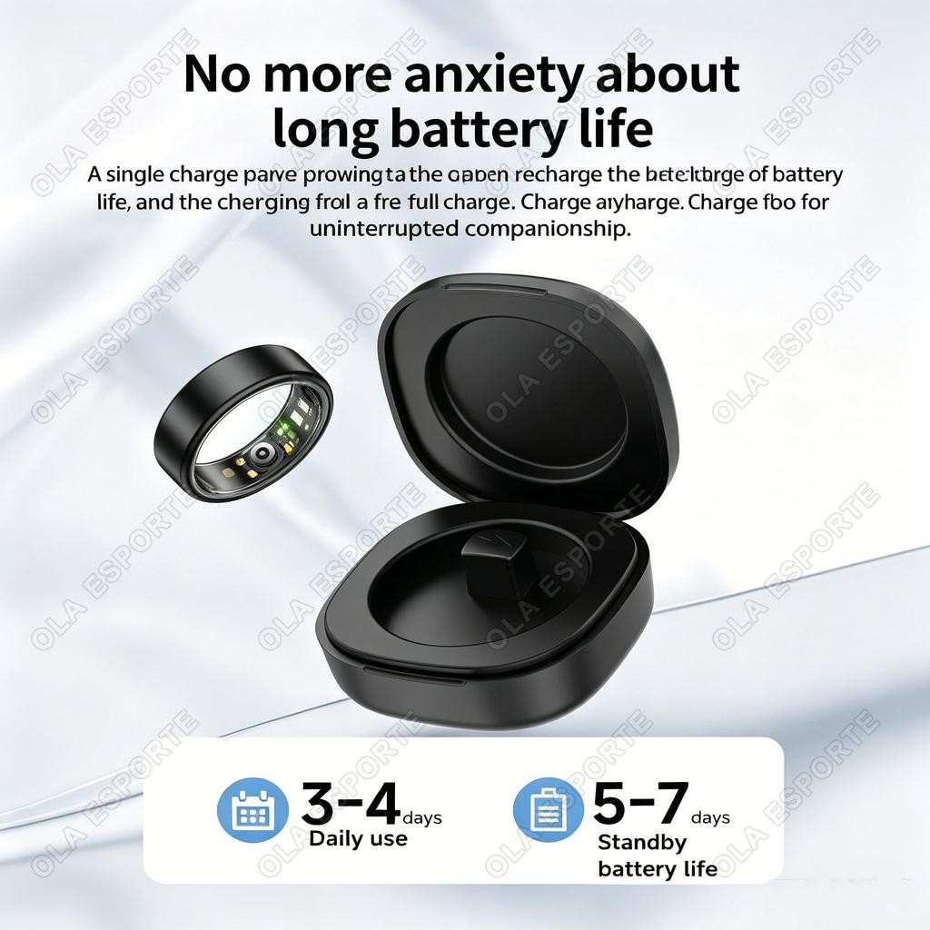2026 Smart Ring Blood Pressure Heart Rate Sleep Monitoring Smartring IP68 5ATM Waterproof Multi-sport Mode Smartring Man Women 1
