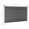 WPC Fence Panel Set 353 X 105 Cm Black