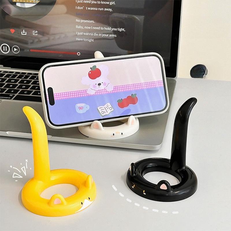 Desktop Lazy Stand Multifunctional Mini Compact Mobile Phone Stand Creative Cartoon Cat Tablet Stand
