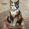 Acrylic Animal Ornaments Geometric Faux Crystal Sculpture, Sparkling Cat/Owl/Eagle/Dog Statue, Light Luxury Room Decoration Desktop Figurine Ornament