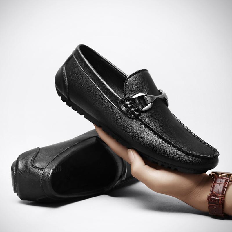 Penny Loafers Men Flats Handmade Luxury Designer Leather Casual Shoes Slip-on Driving Shoes Man Moccasins Boat Shoes Black/Brown