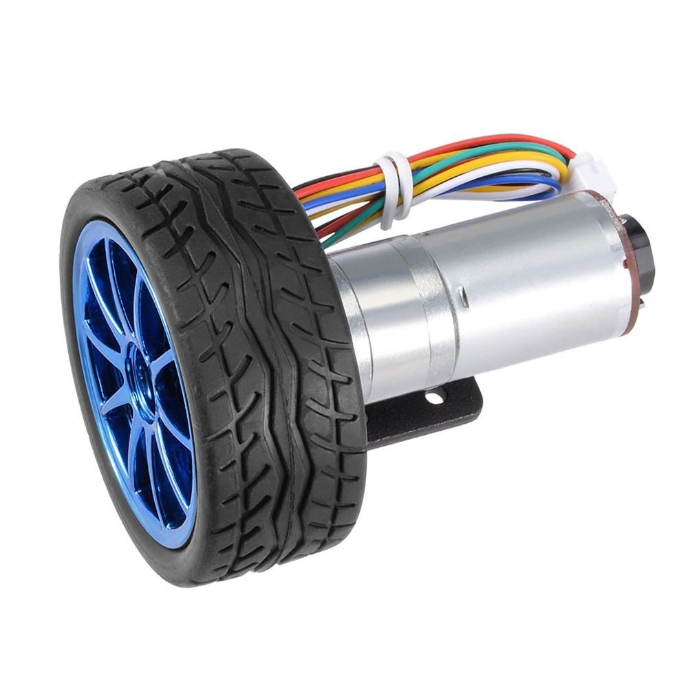 DC 12V Encoder Gear Motor 65mm Wheel Wheel Kit Motor Universal Geared Motor Kit Robot Model