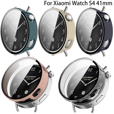 Full Protective Case For Xiaomi Watch S4 41mm Screen Protector Case For Mi Watch S4 41mm Cover Pc 2in1 Shell+tempered Glass Film