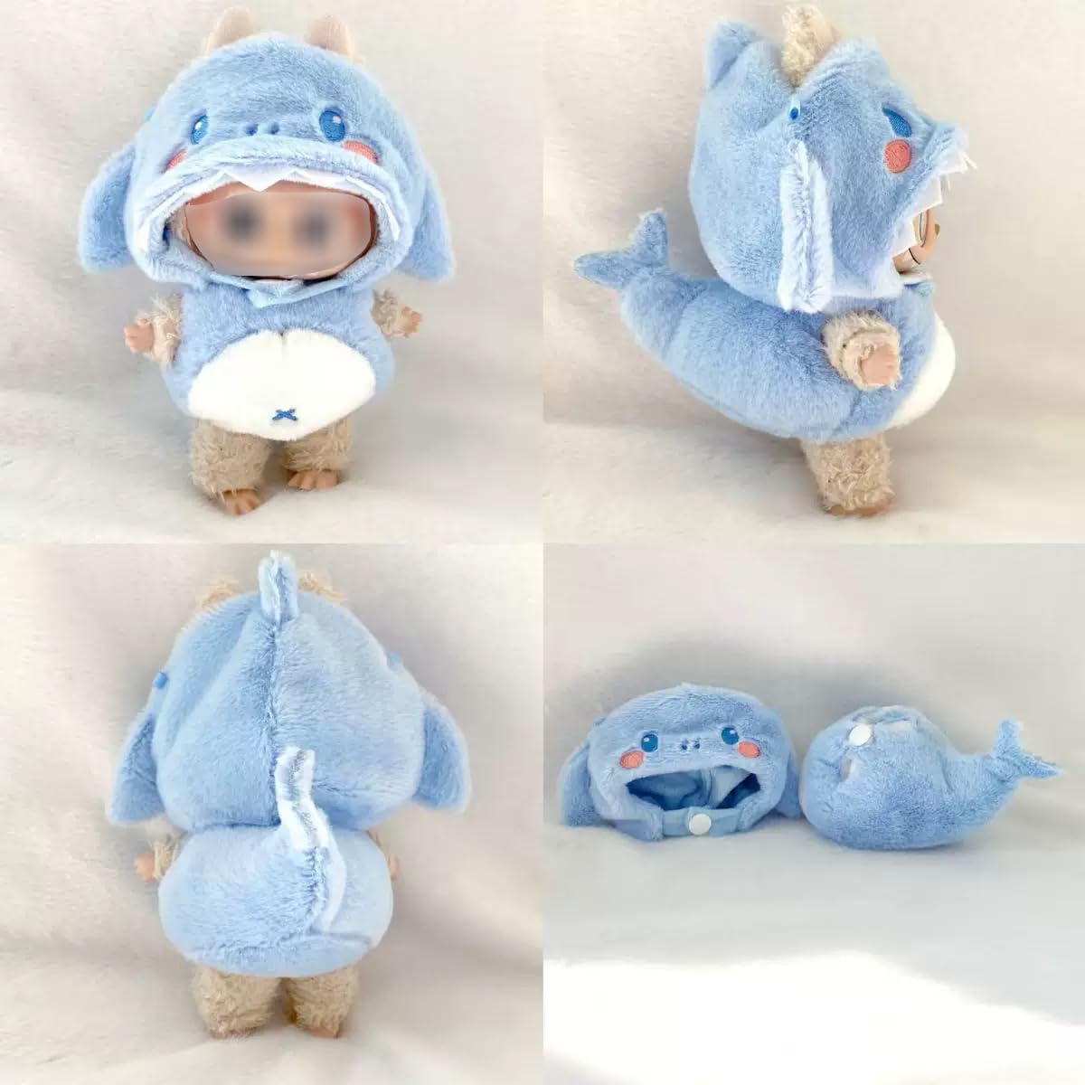 

POP MART Lovely Costume Set for All 3 Generations and Bee Transformation 17cm Doll Set Dress-Up (Dinosaur, Shark, Costumes) - (B)