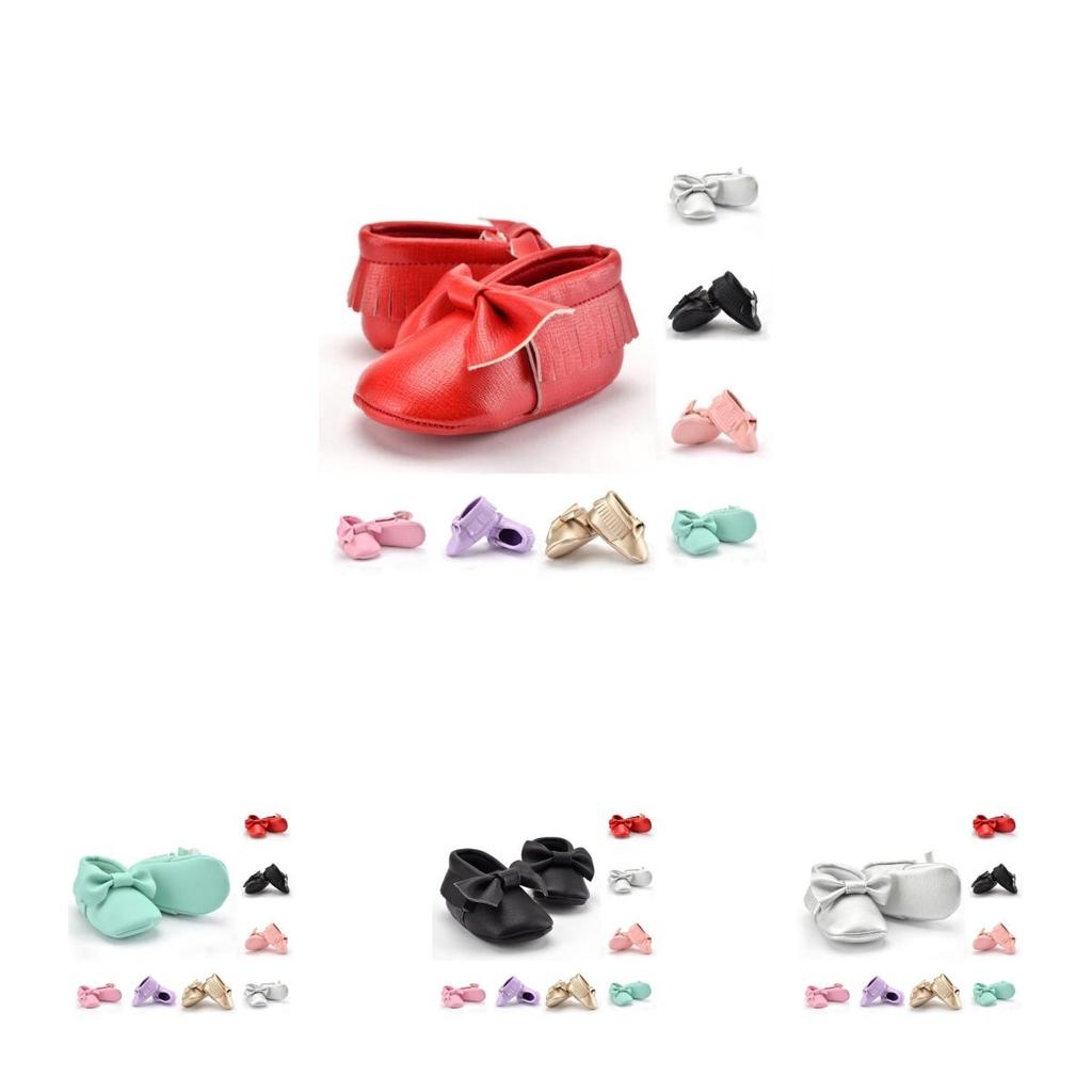 Baby Soft Sole Leather Crib Shoes Infant Boy Girls Toddler Tassel Moccasin 018m