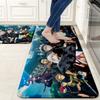 Black Clover Print Flannel Kitchen Mat Christmas Soft Area Rug Non Slip Floor Carpet Home Decoration