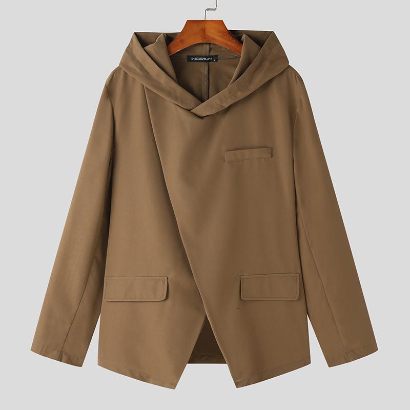 INCERUN Herren Langarm Kapuzenjacken Herbst Winter Tops Mantel