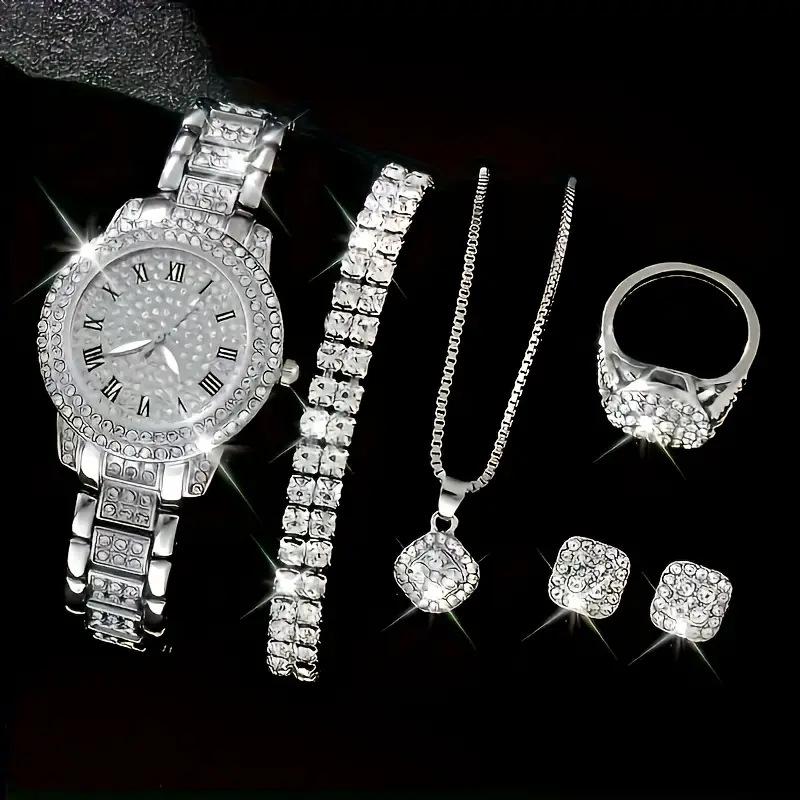 Roman Pattern Diamond-encrusted Women's Watch Women's Watch Quartz Watch Bracelet Women's Watch