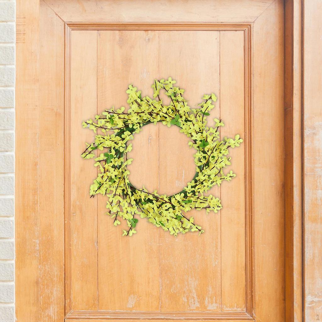 Flower Wreath Garland Decorative Floral Hanging Ornament Spring Summer for Indoor Outdoor