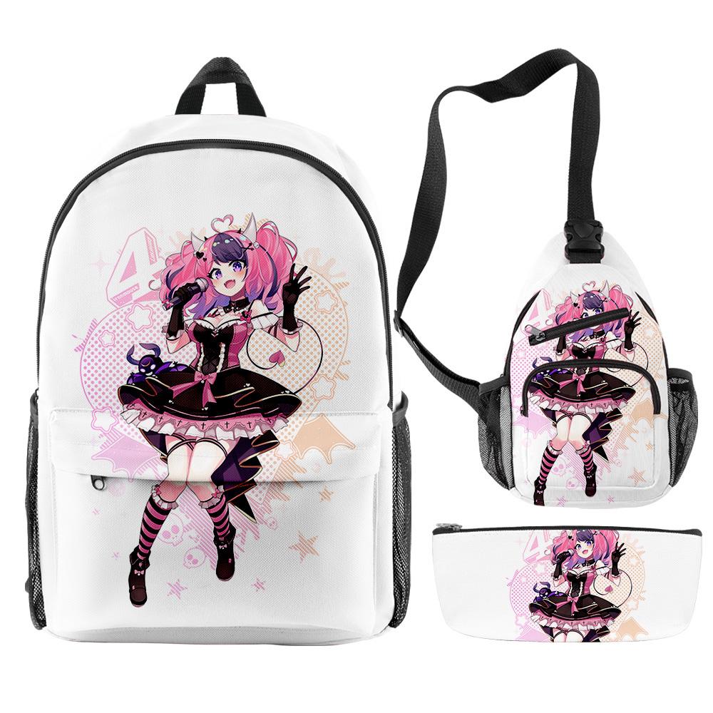 Classic Novelty Peculiar Cool Ironmouse Anime 3D Print 3pcs/Set pupil School Bags Travel Laptop Backpack Chest Bag Pencil Case