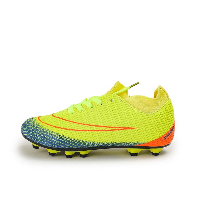 Yuxing Shoes Youth Football Shoes Mesh Upper Rubber Sole Light Weight Strong Grip for Grass Training