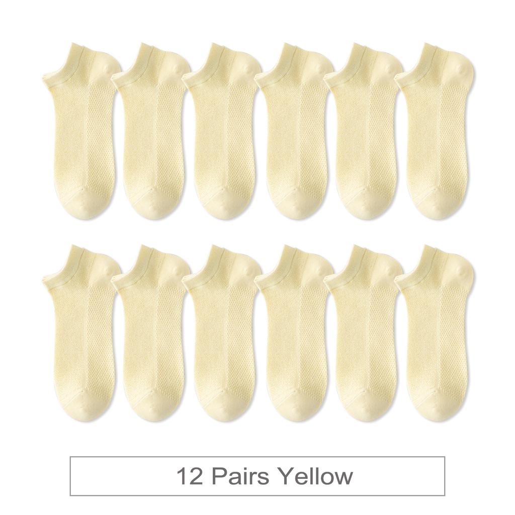 12 Pairs New Woman Cotton Socks Short Thin Mesh Breathable Sock Short Low Cut Colorful Summer Girl Sock