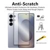 6in1 Slim Soft Fiber Lens Cap + 9H Tempered Glass Flim For Samsung S26 Ultra S26 S25 FE Edge S24 S23 S22 S21 Plus Protector Flim