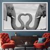 Amore Cuore Elefanti Tela Pittura Moderna in bianco e nero Animale africano Murale Poster Stampa Ufficio Camera da letto Soggiorno Decorazioni per la casa Cuadros