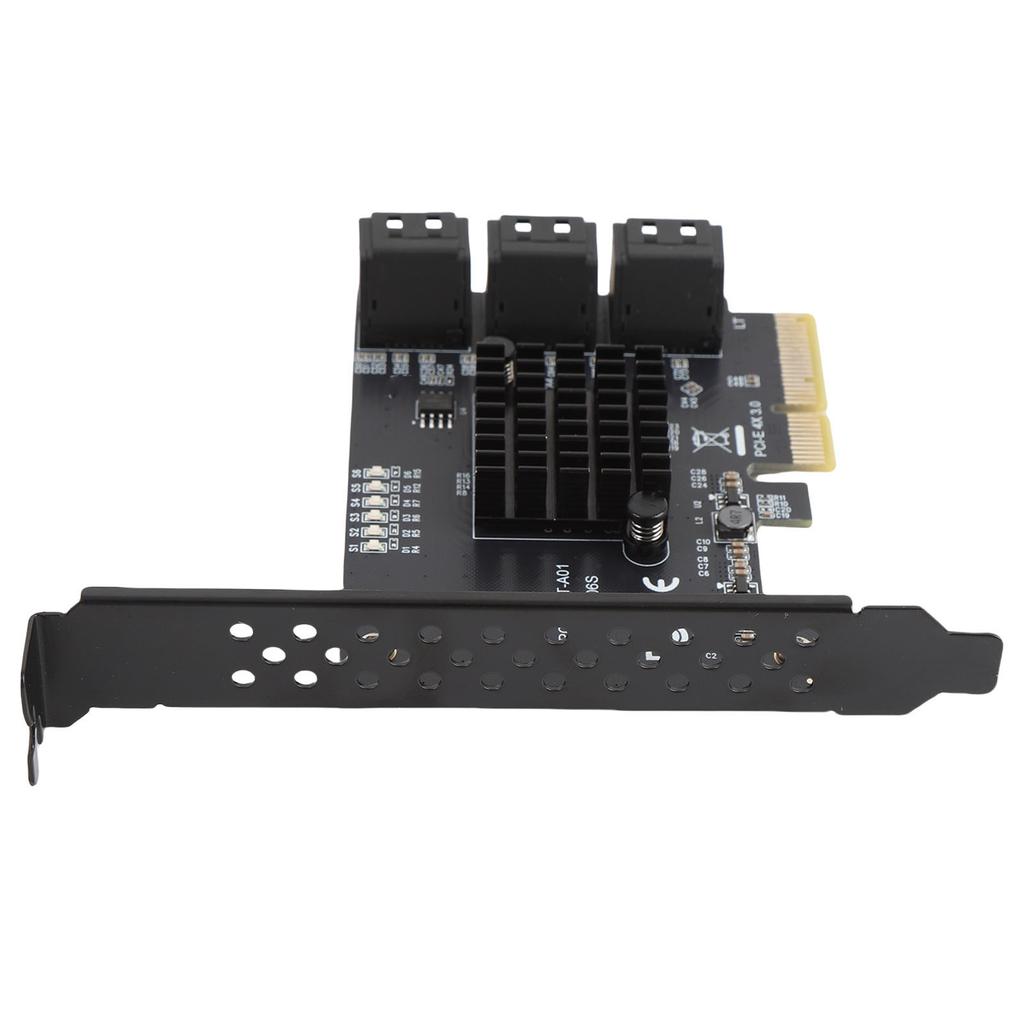 PCIE To 6 Port Serial ATA3.0 Hard Drive 6G Extension Card for ASM1166 Chipset PCI E3.0 GEN3 4X Interface