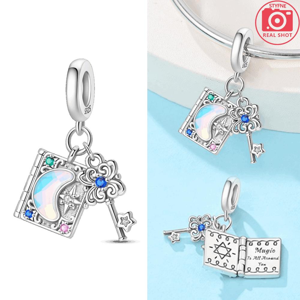 Original Copper Lucky Magic Potion Pendant Wish Crystal Ball Magic Book Beads Fit Bracelet Diy Jewelry Fine Gift Making