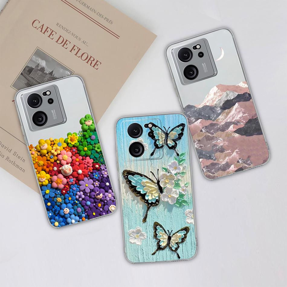 Clear Case For Xiaomi 13T Pro Soft TPU Silicone Cute Cartoon Back Cover For Xiaomi 13 T 13TPro Anti Drop Lightweight Phone Cases