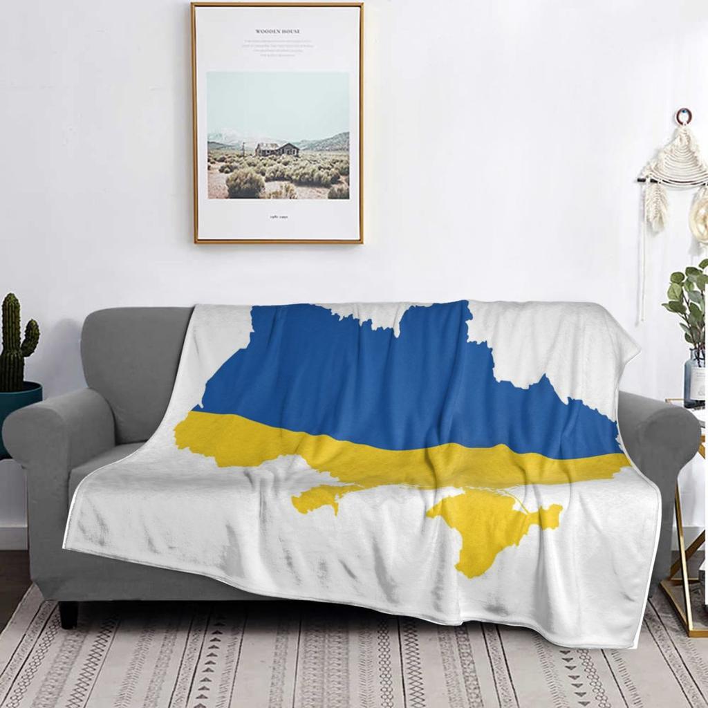 Flag Of Ukraine Blankets Soft Warm Flannel Throw Blanket Bedspread for Bed Living room Picnic Travel Home Couch