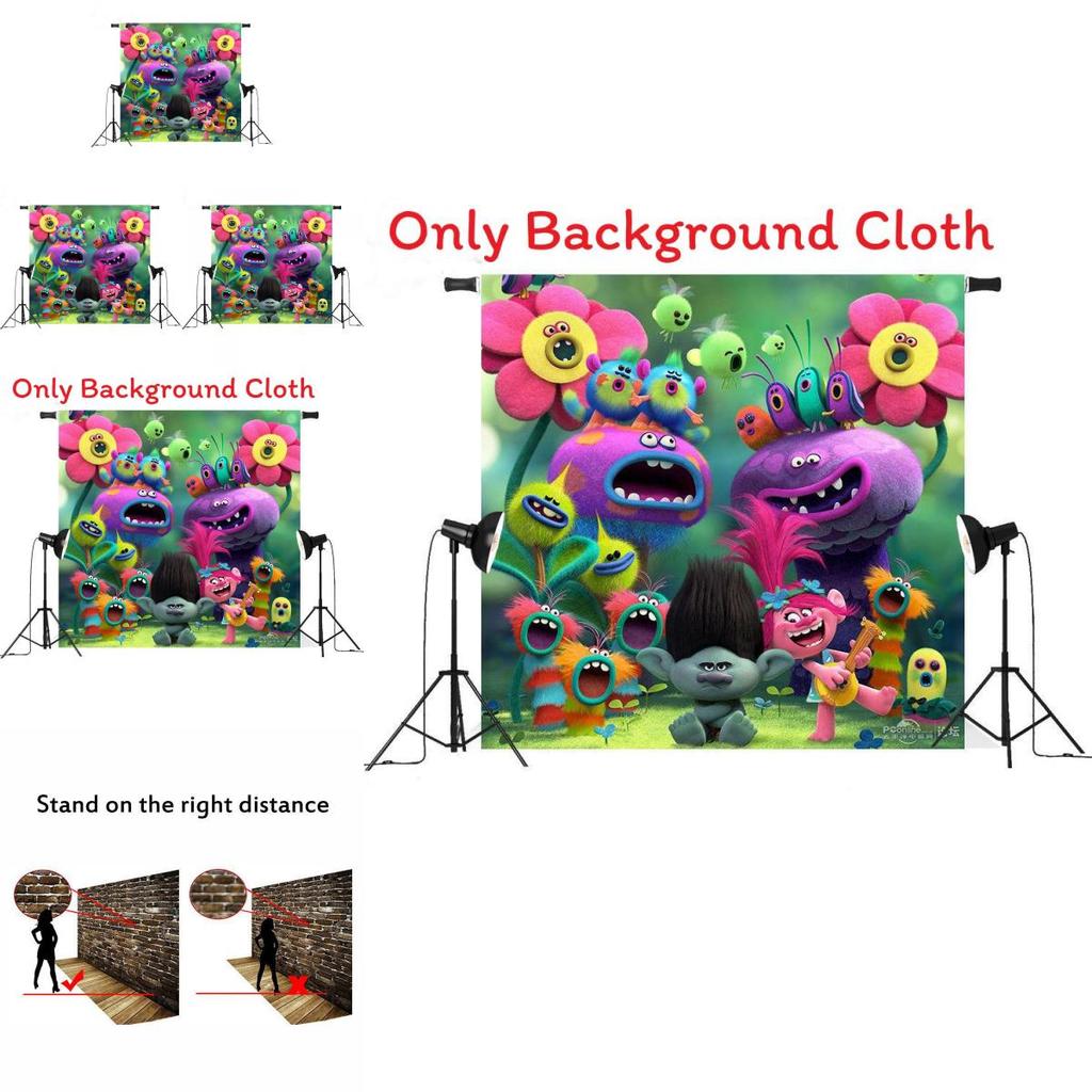 Trolls World Tour Christmas Photography Backdrop For Kids Photo Studio Creative Decor