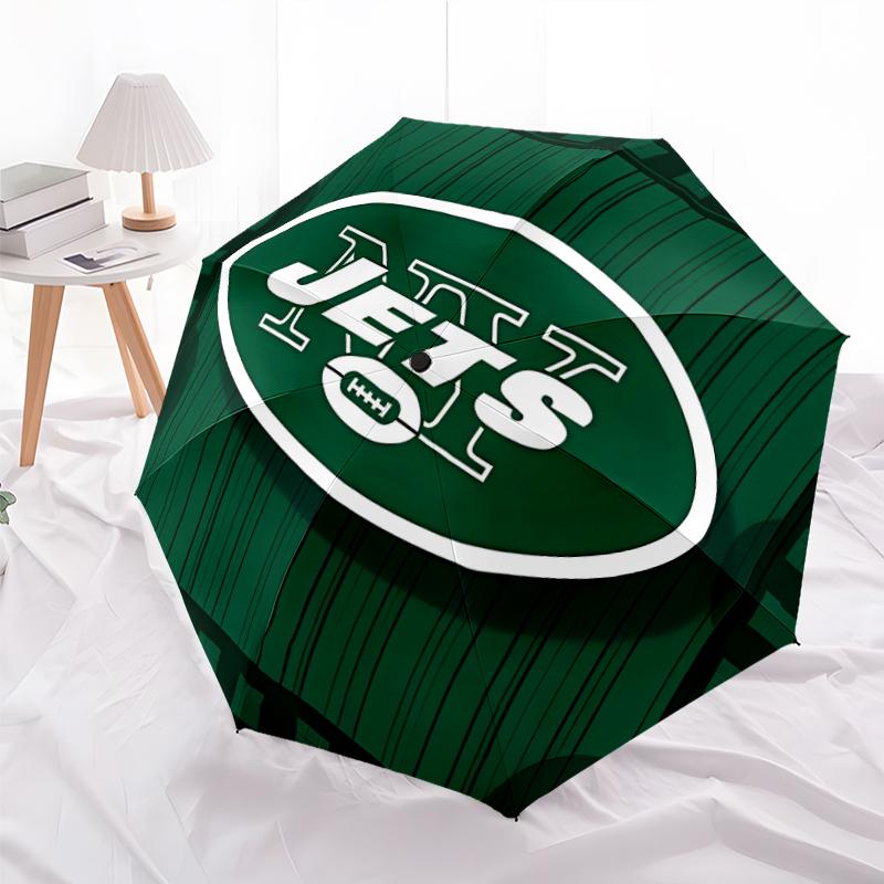 Printed New York Jets logo Folding Umbrella,Outdoor,Leisure,And Travel Umbrella,Durable Umbrella Fabric,Birthday And Holiday Gift