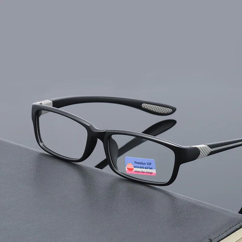 Retro TR90 Far Sight Reading Glasses Flexible Unisex Vintage Square Transparent Eyewear for Sports