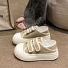 Fashion Women's Canvas Shoes Spring Autumn Round Toe High On Platform Black Ladies Footwear 39 Offers Daily Routine Cotton Sale Quality