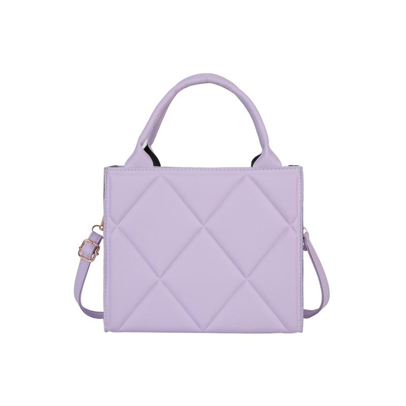 2025 new foreign style solid color bag women's rhombus candy color portable shoulder messenger bag simple small square bag