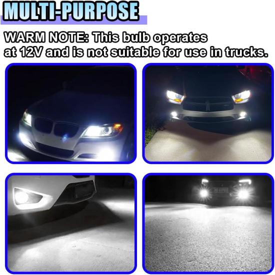 2PCS H11 Car LED Fog Light Bulbs, 12V 1500 Lumen5630 33-SMD LED Anti-fog Lights, Plug and Play DRL Power LEDs Bulbs, Universal 6500K White Super