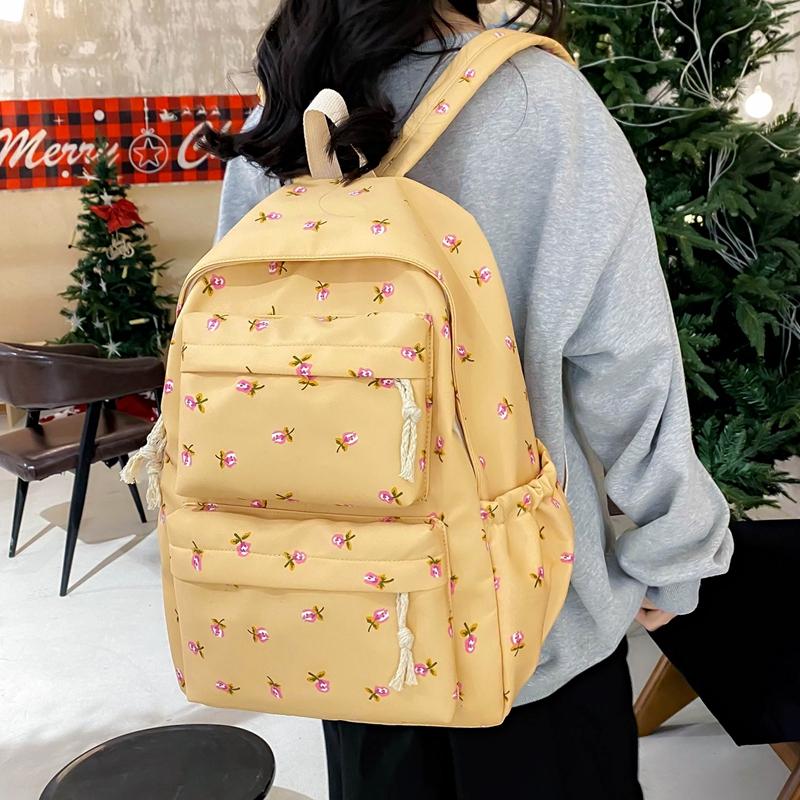 Rucsac cu imprimeu cu puncte pentru femei, ghiozdan mic, floral, pentru studenți. Rucsac ușor de călătorie