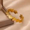 Flower Chunky Cuff Bangle Gold Color Open Cuff Bangle Flower Cuff Bangle  Party Accessories Gifts