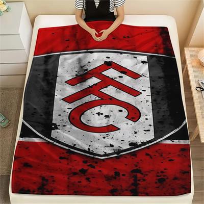 Fulham F Print FlAannel Blanket, High Quality Comfortable for All Seasons, Home Decor, Warmth and Comfort